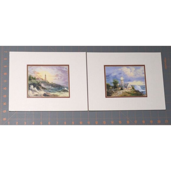 Thomas Kinkade Lighthouse Prints 10x8 Certificate of Authenticity costal sea - Picture 2 of 16